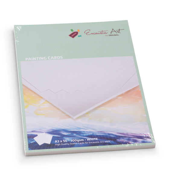 Encaustic Art Painting Cards: A3 White